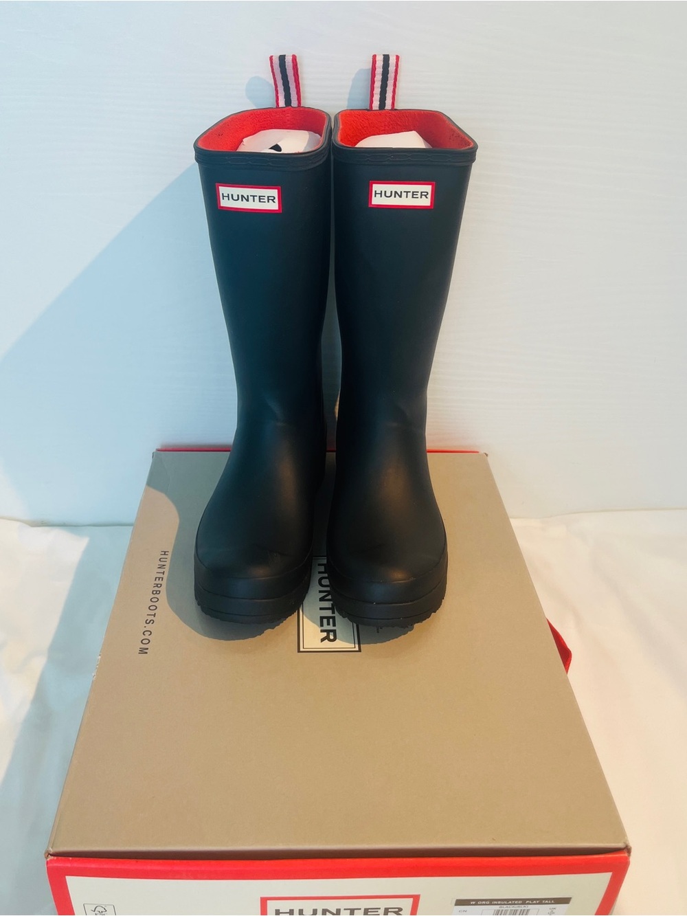 Hunter Original Insulated Play Tall Rain Boots, Matt Black, Women’s US7